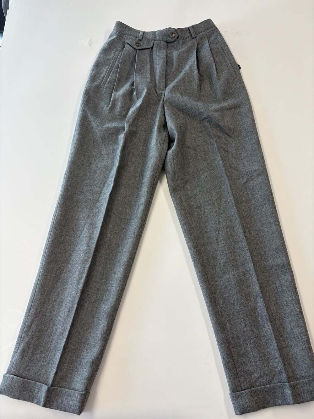 Lauren Ralph Lauren Wool Dress Pants Size 4P Grey Pleated Lined Trousers NWT